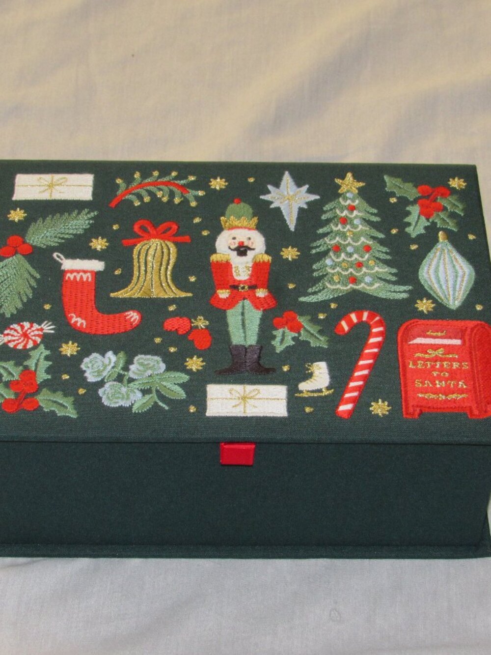 Rifle Paper Co Letters For Santa Nutcracker Christmas Decorative Storage Box